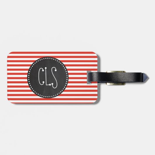 Zimtstreifen; Streifen; Streifen; Retro-Halbpensio Gepäckanhänger (Rückseite horizontal)