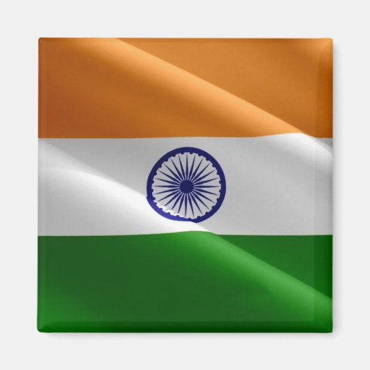 zIN002 Indischer schwellender FLAG Indien, Kühlsch Magnet (Vorne)