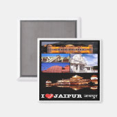 zIN003 i Liebe JAIPUR Indien, Asien, Kühlschrank Magnet (Vorderseite/Rückseite)