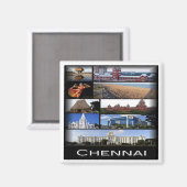 ZIN011 CHENNAI MADRAS, Indien, Asien, Kühlschrank Magnet (Vorderseite/Rückseite)
