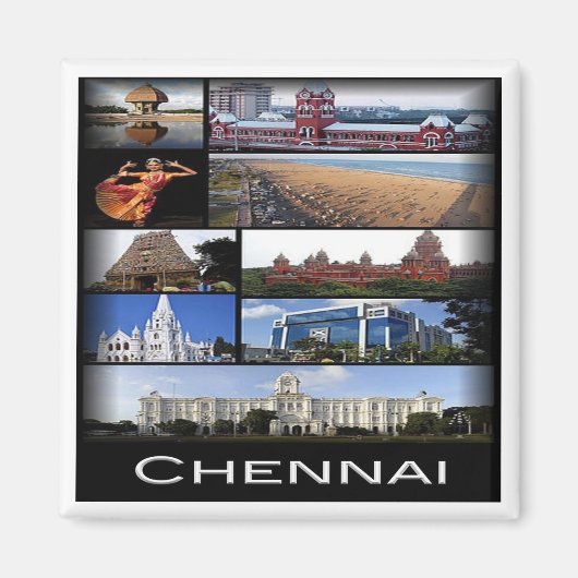 ZIN011 CHENNAI MADRAS, Indien, Asien, Kühlschrank Magnet (Vorne)