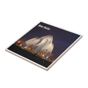 zIN023 LOTUS TEMPLE Neu-Delhi, Indien, Fliese