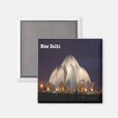 zIN023 LOTUS TEMPLE Neu-Delhi, Indien, Kühlschrank Magnet (Vorderseite/Rückseite)