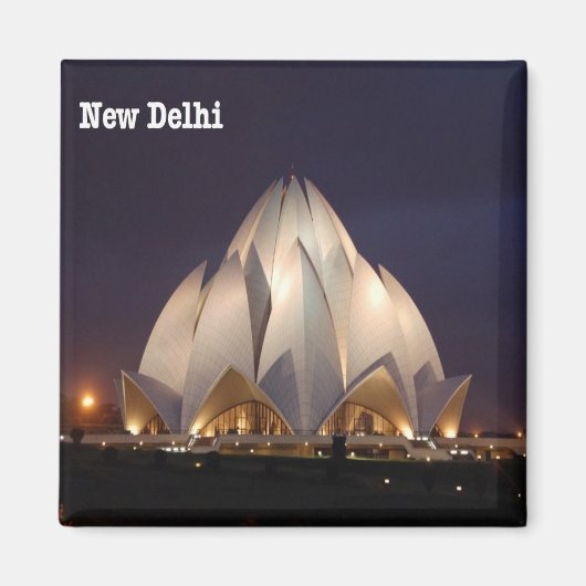 zIN023 LOTUS TEMPLE Neu-Delhi, Indien, Kühlschrank Magnet (Vorne)