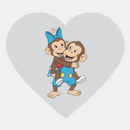 zina on mimo's back Herz-Aufkleber