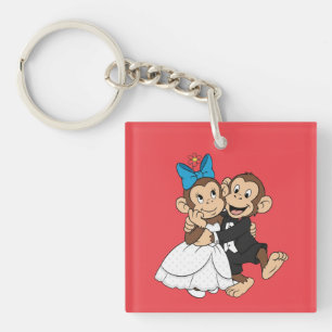 Zina und Mimo sind das Brautpaar. Schlüsselanhänger