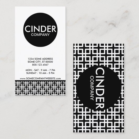 Zinder-Gesellschaft Visitenkarte (Vorne/Hinten)