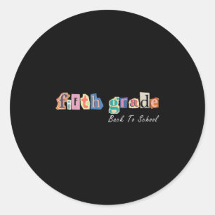 Zine Letter 5. Klasse Lehrer kids back to Schoo Runder Aufkleber