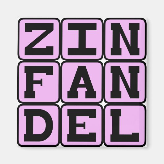 Zinfandel, Art des weißen Weins Magnet (Vorne)