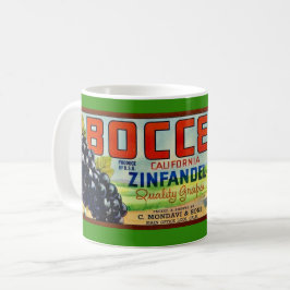 Zinfandel-Trauben Bocce Etikett Tasse