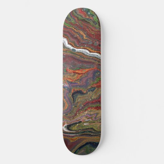 Zing 1 Acryl Abstraktes Geode Skateboard Deck (Vorderseite)
