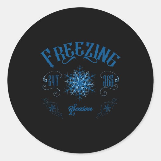 Zing Season - I'm Cold 24_7 Literally Zing Winter Runder Aufkleber (Vorderseite)