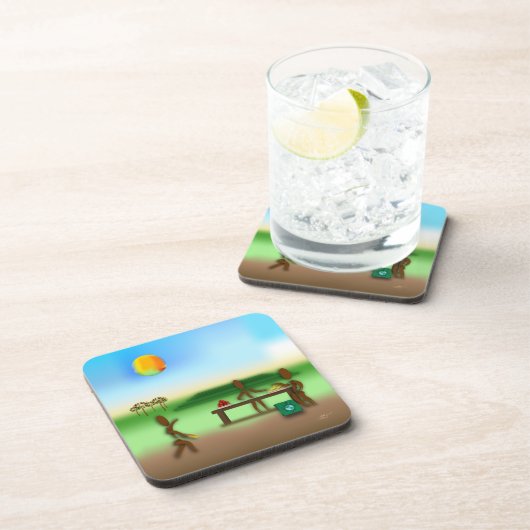 Zinglees ~ Bauernmarkt Getränkeuntersetzer (Rechte Seite)