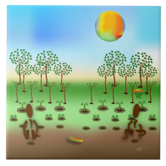 Zinglees ~ Bäume Fliese (Vorderseite)