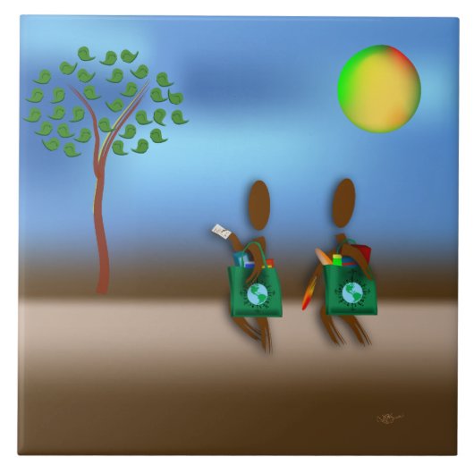 Zinglees ~ Listen & laufen Fliese (Vorderseite)