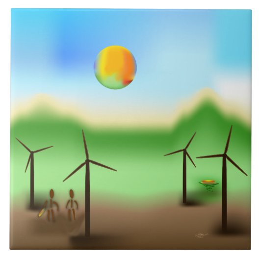 Zinglees ~ Wind Fliese (Vorderseite)