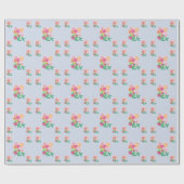 Zinia Blume Mix Pencil Zeichnend Farbhintergrund Geschenkpapier (Flach)