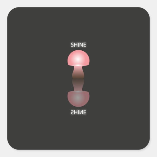 ZINIERENDES MUSHROOM QUADRATISCHER AUFKLEBER (Vorderseite)