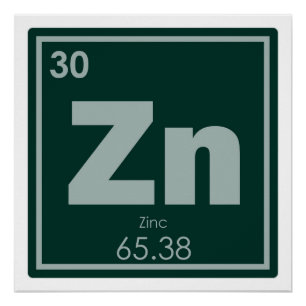 Zink-chemisches Element-Symbol-Chemie-Formel Poster