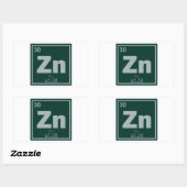 Zink-chemisches Element-Symbol-Chemie-Formel Rechteckiger Aufkleber (Blatt)