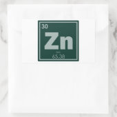 Zink-chemisches Element-Symbol-Chemie-Formel Rechteckiger Aufkleber (Tasche)