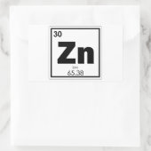 Zink-chemisches Element-Symbol-Chemie-Formel Rechteckiger Aufkleber (Tasche)