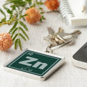 Zink-chemisches Element-Symbol-Chemie-Formel Schlüsselanhänger (Seite)