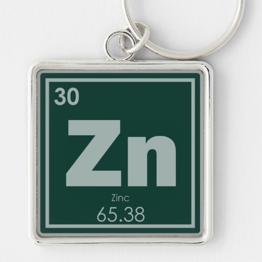 Zink-chemisches Element-Symbol-Chemie-Formel Schlüsselanhänger (Vorne)