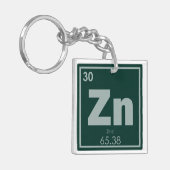 Zink-chemisches Element-Symbol-Chemie-Formel Schlüsselanhänger (Vorderseite links)