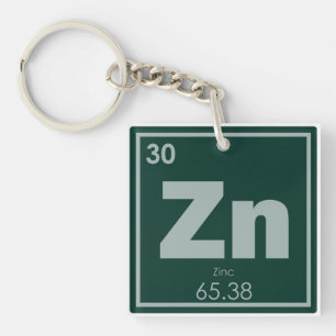 Zink-chemisches Element-Symbol-Chemie-Formel Schlüsselanhänger