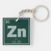 Zink-chemisches Element-Symbol-Chemie-Formel Schlüsselanhänger (Rückseite)