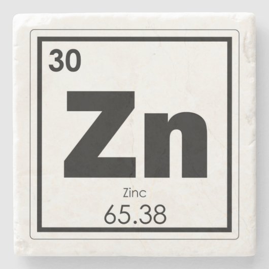 Zink-chemisches Element-Symbol-Chemie-Formel Steinuntersetzer (Vorderseite)