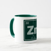Zink-chemisches Element-Symbol-Chemie-Formel Tasse (Vorderseite Links)