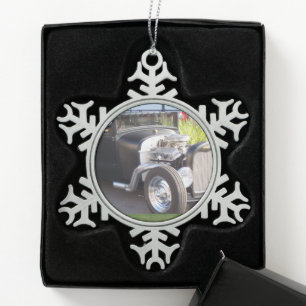 Zinn-Christmas-Schneeflocke-Altauto Schneeflocken Zinn-Ornament