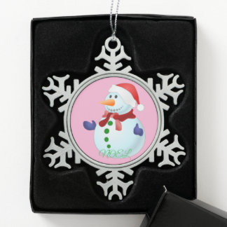 Zinn-Christmas-Schneeflocken-Ornament Schneemann Schneeflocken Zinn-Ornament