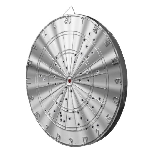 Zinn-Dose-Metall mit Einschusslöchern Dartscheibe (Vorderseite rechts)