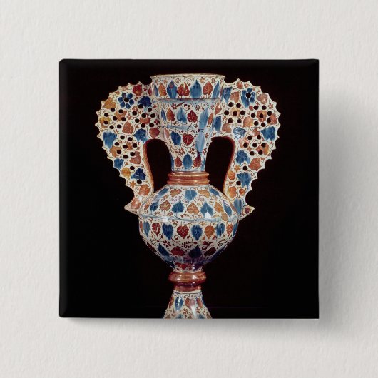 Zinn-glasig-glänzender Vase mit Glanzdekoration Button (Vorderseite)