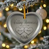 Zinn-Look 10 Jahre Jubiläum-Ornament