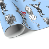 Zinn-Mann-Vogelscheuche Toto, feiger Löwe Zauberer Geschenkpapier (Rolleneckpunkt)