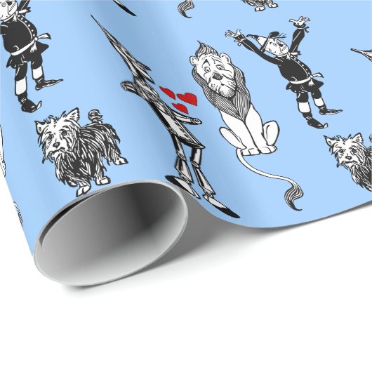 Zinn-Mann-Vogelscheuche Toto, feiger Löwe Zauberer Geschenkpapier (Rolleneckpunkt)