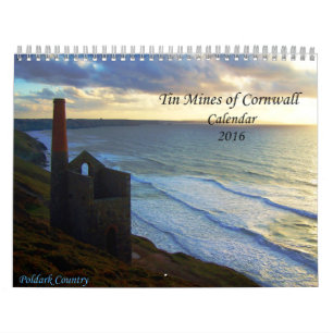Zinn Mines of Cornwall Fotografs Kalender 2016