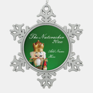Zinn-Nussknacker-Verzierung - individueller Name Schneeflocken Zinn-Ornament