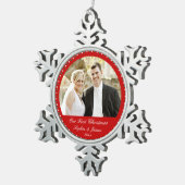 Zinn Rot unser erstes Weihnachtsgeschmuck Schneeflocken Zinn-Ornament (Rechts)