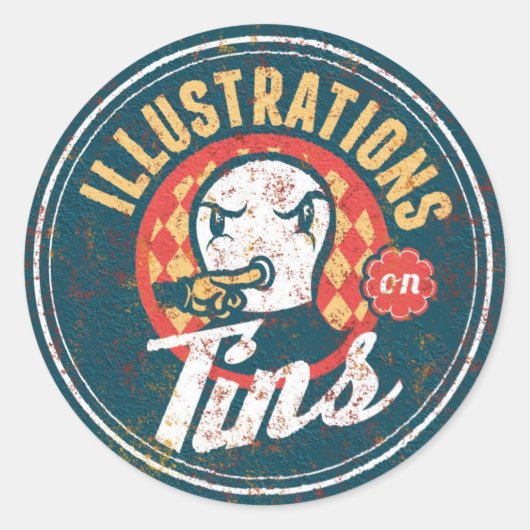 Zinn Runder Aufkleber (Vorderseite)