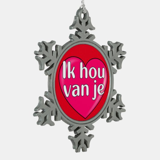 Zinn-Schneeflocken Ornament (Links)