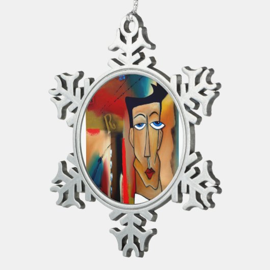 Zinn-Schneeflocken Ornament (Rechts)