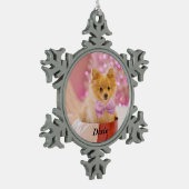 Zinn-Schneeflocken Ornament (Links)