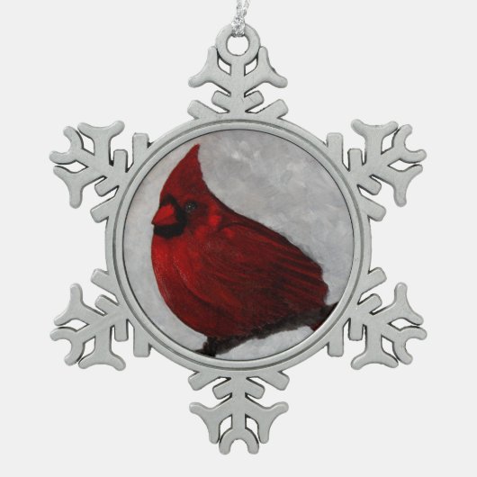 Zinn-Schneeflocken Ornament (Vorderseite)