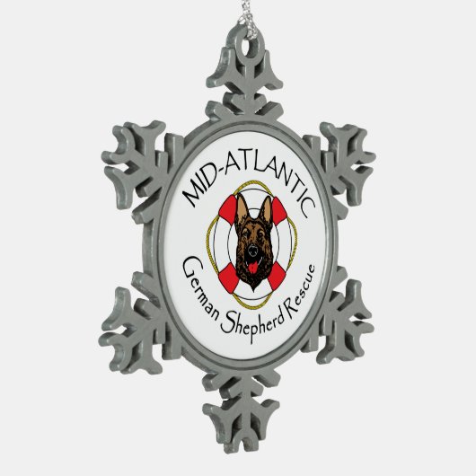 Zinn-Schneeflocken Ornament (Links)