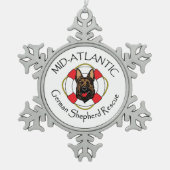 Zinn-Schneeflocken Ornament (Vorderseite)